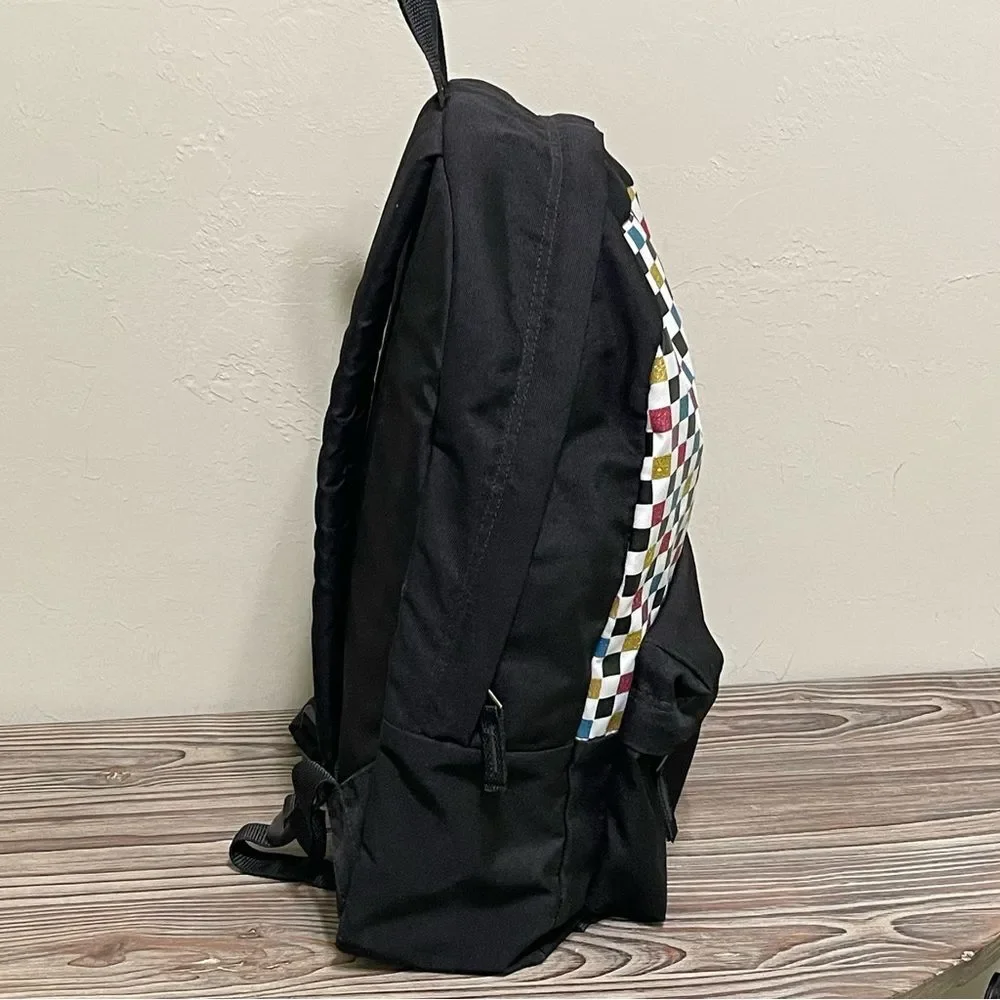 Vans Backpack Laptop Bag Checkerboard Colorful Glitter Zip Close School Everyday
